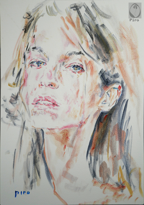 oil on paper - olio su carta di Piro